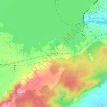 Buchanan Dam地形图、海拔、地势