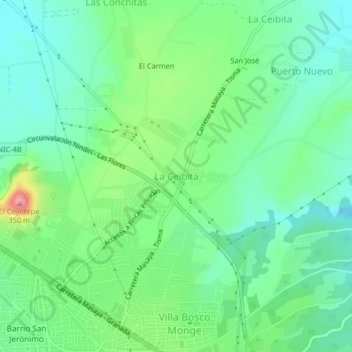 La Ceibita地形图、海拔、地势