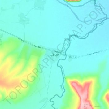 三岔口镇地形图、海拔、地势