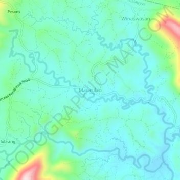 Macasilao地形图、海拔、地势