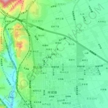 周家庄地形图、海拔、地势
