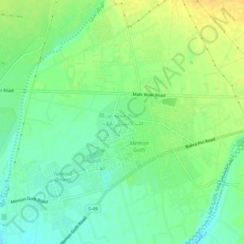 Shaikh Muhallah And Qalanda Basti Block-A地形图、海拔、地势