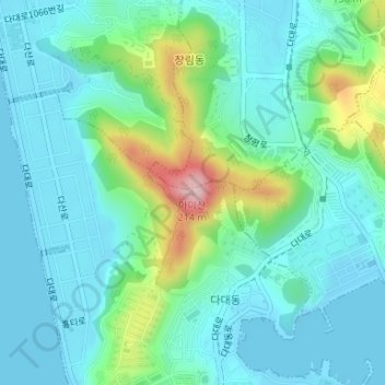 아미산地形图、海拔、地势
