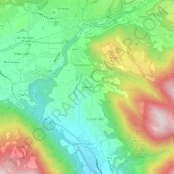 Novezio地形图、海拔、地势