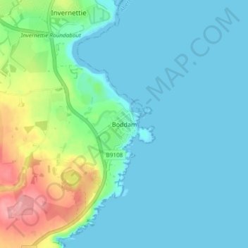 Boddam地形图、海拔、地势