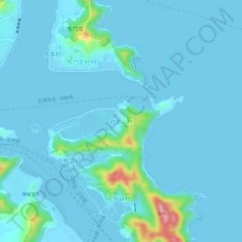 对面山村地形图、海拔、地势