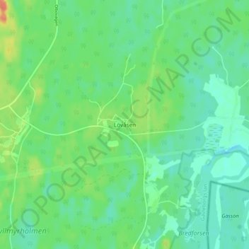 Lövåsen地形图、海拔、地势