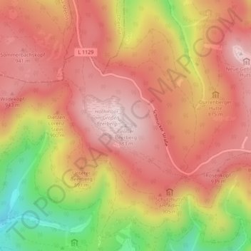 Großer Beerberg地形图、海拔、地势