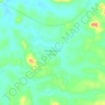 FELDA Chini Timur地形图、海拔、地势