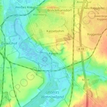 Kessin地形图、海拔、地势