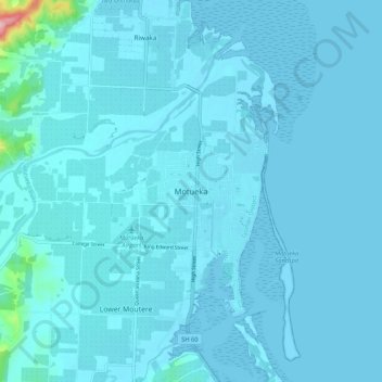 Motueka地形图、海拔、地势