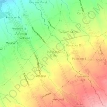 Esperanza Ibaba地形图、海拔、地势