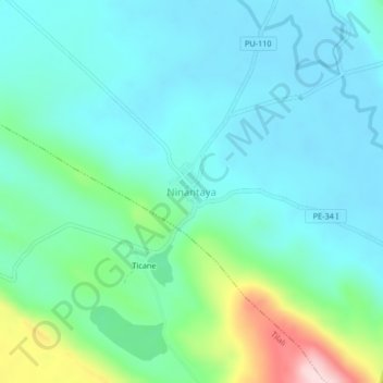 Ninantaya地形图、海拔、地势