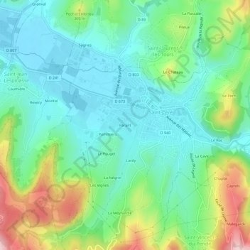 Parant地形图、海拔、地势