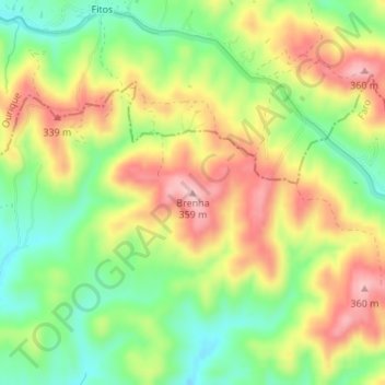 Brenha地形图、海拔、地势