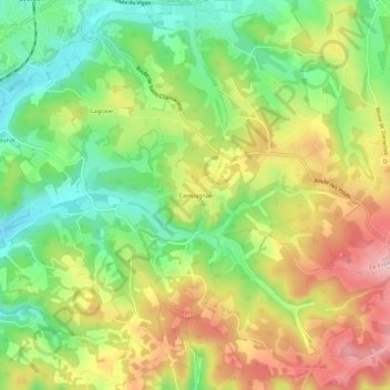 Campagnac地形图、海拔、地势