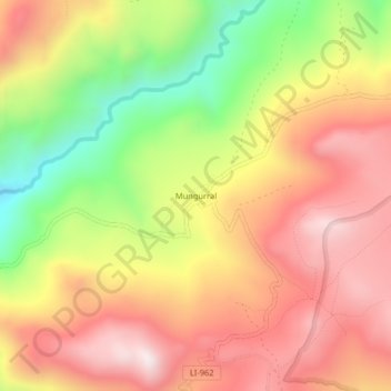 Mungurral地形图、海拔、地势