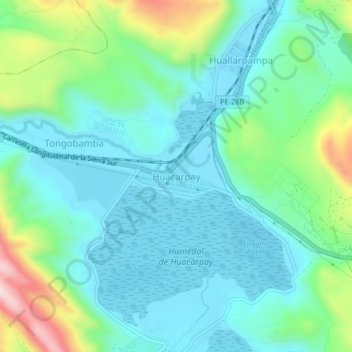 Huacarpay地形图、海拔、地势