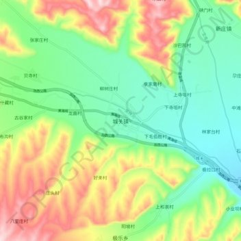 城关镇地形图、海拔、地势