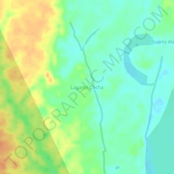 Lagarto Cocha地形图、海拔、地势