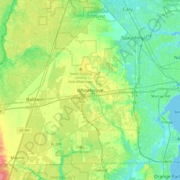 Whitehouse地形图、海拔、地势