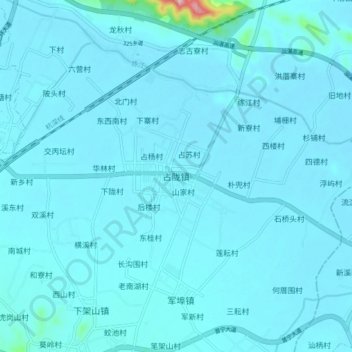 占陇镇地形图、海拔、地势