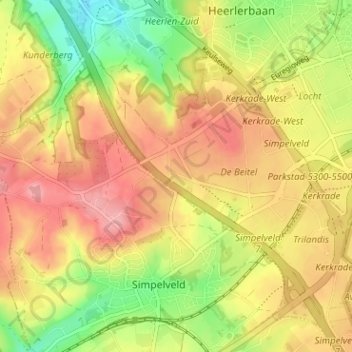 Hondsrug地形图、海拔、地势