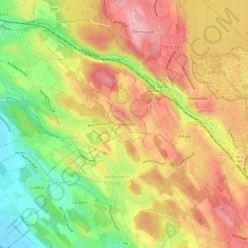 Heusberg地形图、海拔、地势