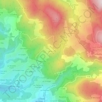 Genasse地形图、海拔、地势