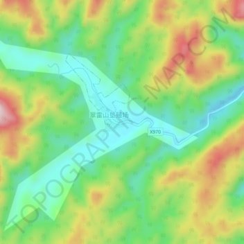 古竹村地形图、海拔、地势