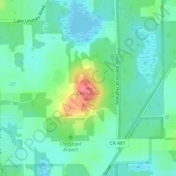 Chinsegut Hill地形图、海拔、地势