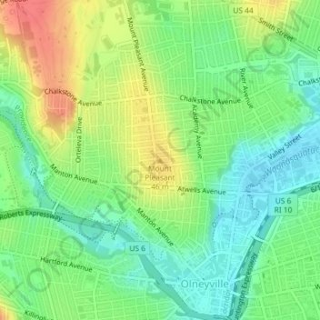 Mount Pleasant地形图、海拔、地势