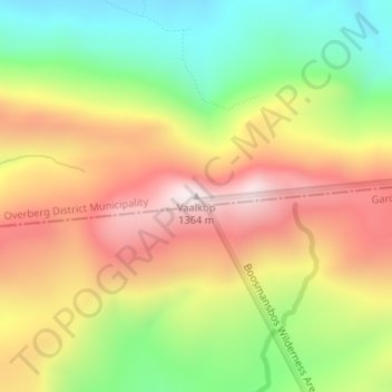 Vaalkop地形图、海拔、地势
