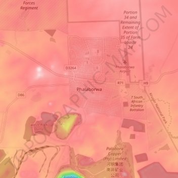 帕拉博魯瓦地形图、海拔、地势