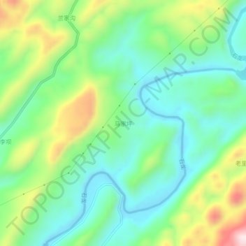 马家坪地形图、海拔、地势