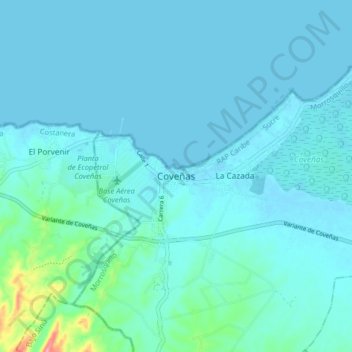 Coveñas地形图、海拔、地势