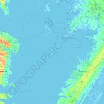 Tangier Island地形图、海拔、地势