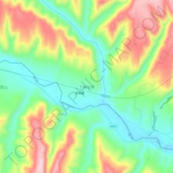 下碾张家地形图、海拔、地势