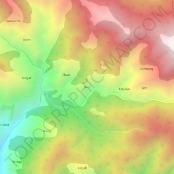 Gore地形图、海拔、地势