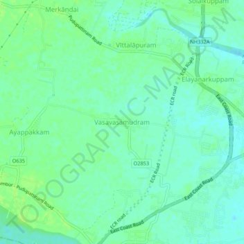 Vasavasamudram地形图、海拔、地势