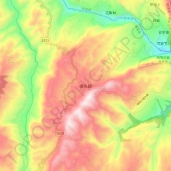 坡头镇地形图、海拔、地势