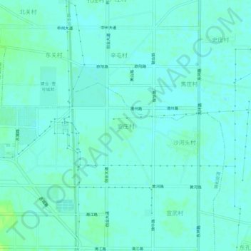 安庄村地形图、海拔、地势