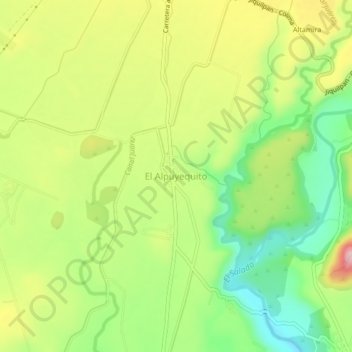 El Alpuyequito地形图、海拔、地势
