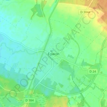 Éclaron地形图、海拔、地势