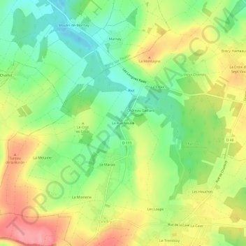 La Rue Neuve地形图、海拔、地势
