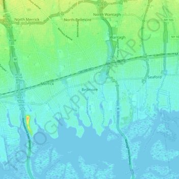 Bellmore地形图、海拔、地势