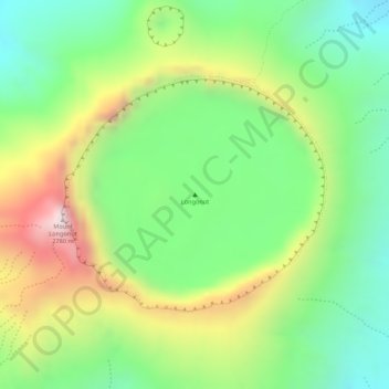 Longonot地形图、海拔、地势