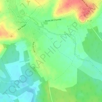 Rue Jacquart地形图、海拔、地势