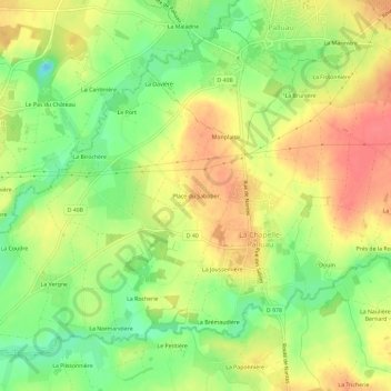 Place du Sabotier地形图、海拔、地势