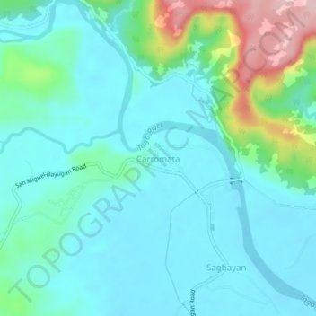 Carromata地形图、海拔、地势